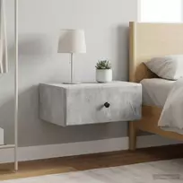 Sieninis naktinis staliukas 2 pcs Betono pilka Apdirbta mediena