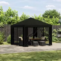 Sodo pavėsinė su šoninėmis sienelėmis 3 x 3 m Juoda