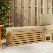 Lauko sėdynė suolelis su pagalve Balta 115 x 43 x 45 cm