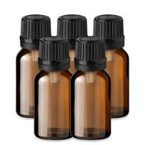 15 ml rudi buteliukai su lašintuvu ir apsauginiu žiedu – 5 vnt.