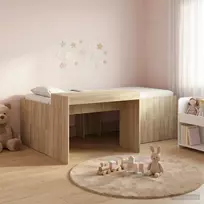 Vaikų Aukštas Lovos Rėmas su Rašomuoju Stalu Sonoma ąžuolas