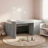 Vaikų Aukštas Lovos Rėmas su Rašomuoju Stalu Pilka Sonoma