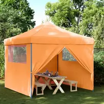 Išskleidžiama proginė palapinė su 4 sienomis, oranžinė