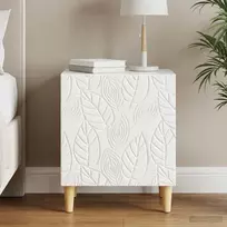 Naktinis staliukas Itin blizgi balta 43 x 34,5 x 50 cm
