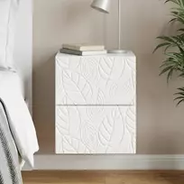 Sieninis naktinis staliukas Itin blizgi balta 34,5 x 33 x 40 cm
