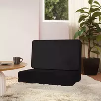 Sulankstomas čiužinukas-kėdė, juodos spalvos, dirbtinė oda