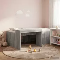 Vaikų Aukštas Lovos Rėmas su Rašomuoju Stalu Pilka Sonoma