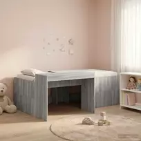 Vaikų Aukštas Lovos Rėmas su Rašomuoju Stalu Pilka Sonoma