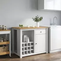 Virtuvės vežimėlis PANAMA 2 pcs Balta ir medaus vašku