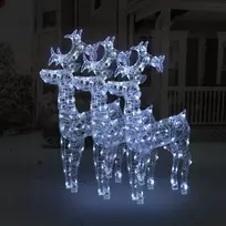 Kalėdų dekoracijos elniai, 3vnt., 60x16x100cm, akrilas