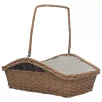 Malkų krepšys su rankena, 61,5x46,5x58 cm, rudas gluosnio raštas