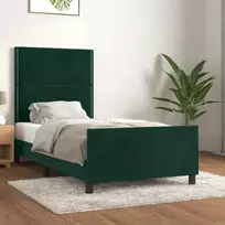 Lovos rėmas be čiužinio tamsiai žalias 90x190 cm aksomas