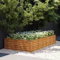 Aukštas sodo lovelis, 195x100x36cm, Corten plienas
