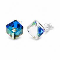 Sidabriniai auskarai „Rubicon II (Bermuda Blue)“ su Swarovski® kristalais