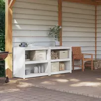 Lauko virtuvės spintelė MEPPEL 2 pcs Balta 212 x 55 x 92 cm
