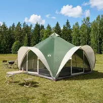 Tipi palapinė su stogu Žalia 18 žmonių Poliesteris ir plienas