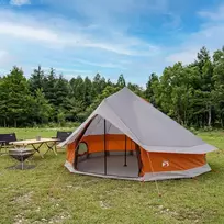 Tipi palapinė su stogu Pilka ir oranžinė 700 x 700 x 395 cm