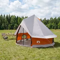 Tipi palapinė su stogu Pilka ir oranžinė 250 x 250 cm