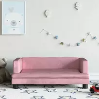 Vaikiška sofa, rožinės spalvos, 80x45x30cm, aksomas