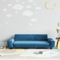 Vaikiška sofa, mėlynos spalvos, 100x54x33cm, aksomas