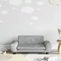 Vaikiška sofa, šviesiai pilkos spalvos, 70x45x33cm, aksomas