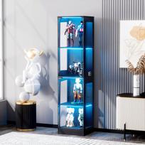 Stiklinė vitrina su LED, jutikliu, 40x35x165 cm, 1 vnt