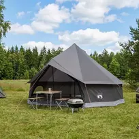 Tipi palapinė su stogu Ruda Pilka 600 x 600 x 350 cm