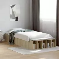 Lovos rėmas su saugojimu su lentyna Sonoma ąžuolas 80 x 200 cm