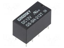 Relay: electromagnetic | Ucoil: 12VDC | DPDT | 2A | 1A/120VAC | 2A/24VDC