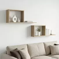 Plaukiojančios lentynos 2 pcs Sonoma ąžuolas 80 x 15 x 30 cm