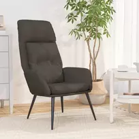 Poilsio kėdė, tamsiai pilkos spalvos, dirbtinė versta oda