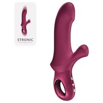 Fun Factory Bi Stronic Curve - stumiantis vibratorius su klitorio atšaka (raudonas)