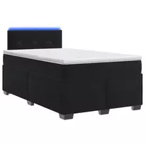 Lova su čiužiniu ir LED apšvietimu Juoda 120 x 200 cm Aksomas