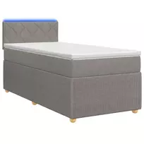 Spyruoklinė lova su čiužiniu Taupe 90 x 200 cm Audinys