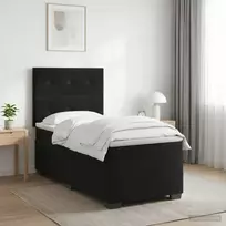 Spyruoklinė lova su čiužiniu Juoda 90 x 200 cm Aksomas