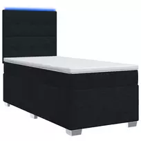 Spyruoklinė lova su čiužiniu Juoda 90 x 200 cm Audinys