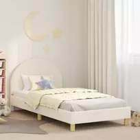 Vaikiška lovos konstrukcija su galvūgaliu Kreminė 90 x 200 cm