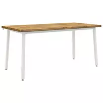 Kvadratinis valgomojo stalas 160 x 70 x 75 cm Balta