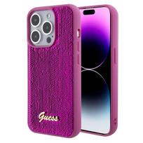 Nugarėlės dėklai Guess - Guess Sequin Script Logo Case for iPhone 15 Magenta