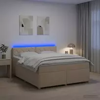 Spyruoklinė lova su čiužiniu Kreminė 180 x 200 cm Audinys