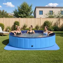 Baseino grindų kilimas 49 vnt. Ø 408 cm Apvali EVA puta Mėlyna