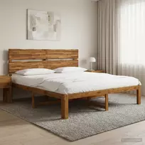 Dviejų lovų rėmas su galvūgaliu ROSTOCK Natūrali 180 x 200 cm