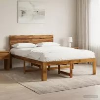 Dviejų lovų rėmas su galvūgaliu ROSTOCK Natūrali 140 x 190 cm