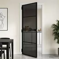 Vidaus durys 76 x 201,5 cm Grūdintas stiklas ir aliuminis