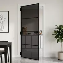 Vidaus durys 102,5 x 201,5 cm Grūdintas stiklas ir aliuminis