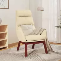Poilsio kėdė, kreminės spalvos, audinys