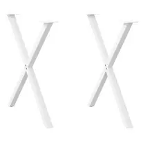 Valgomojo stalo kojos, 2 vnt., baltos, 70x(72-73) cm, plienas, X formos