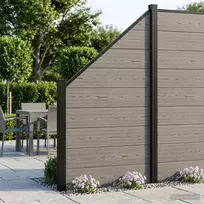 Tvoros rinkinys 619 x 186 cm WPC ir aliuminis Pilka