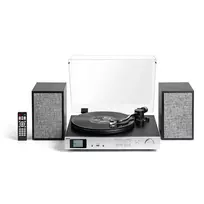 AKAI ATT-500SP juostinės pavaros vinilinis grotuvas su išoriniais garsiakalbiais, Bluetooth, USB įrašymu, juodos spalvos