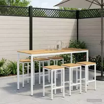 Sodo Baro Stalas NAARDEN Balta 196 x 80,5 x 105 cm
